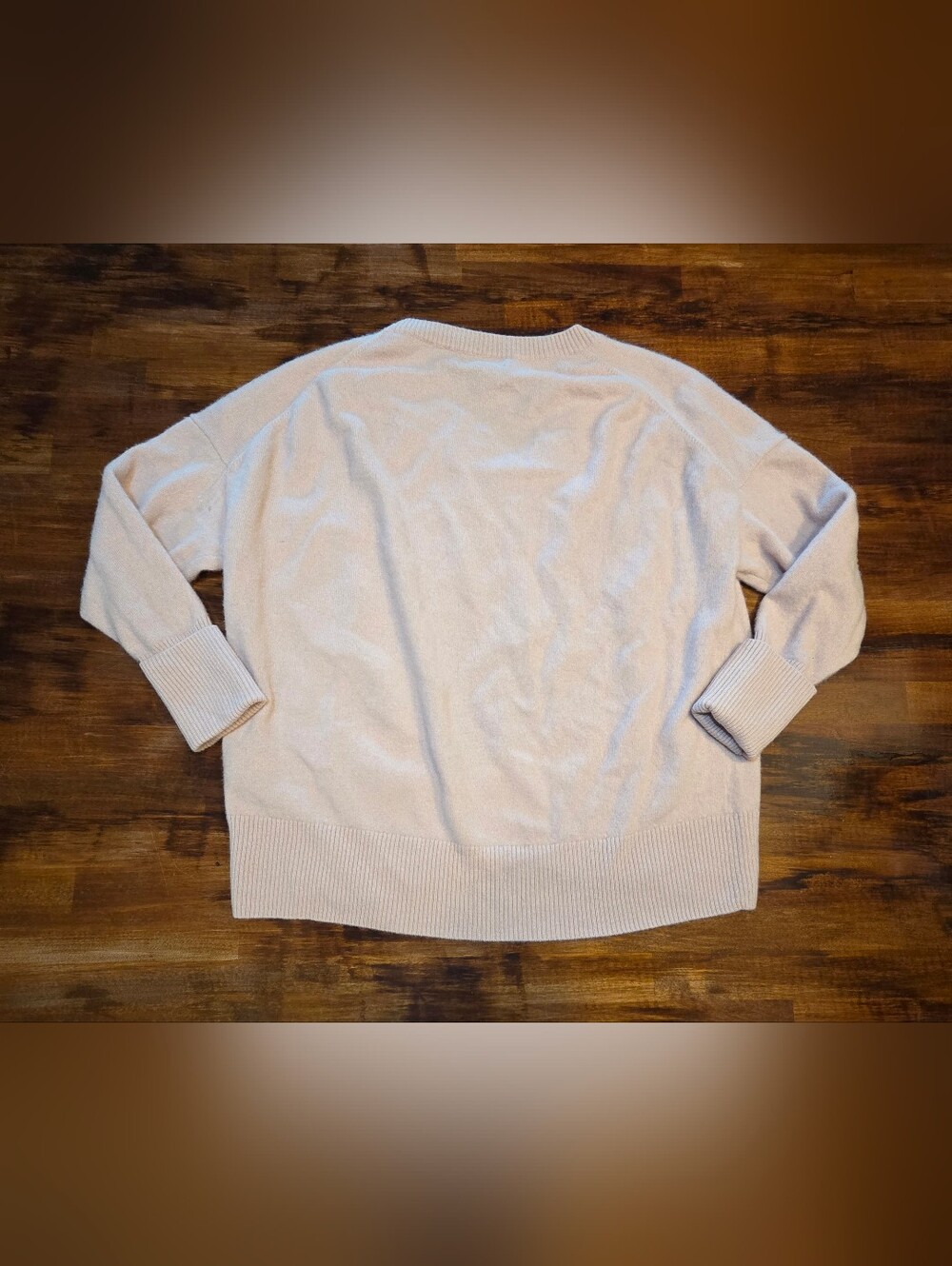 Banana Republic 100% Cashmere Sweater M Women's Small Pale Pink V-Neck Soft Cozy - Picture 7 of 7
